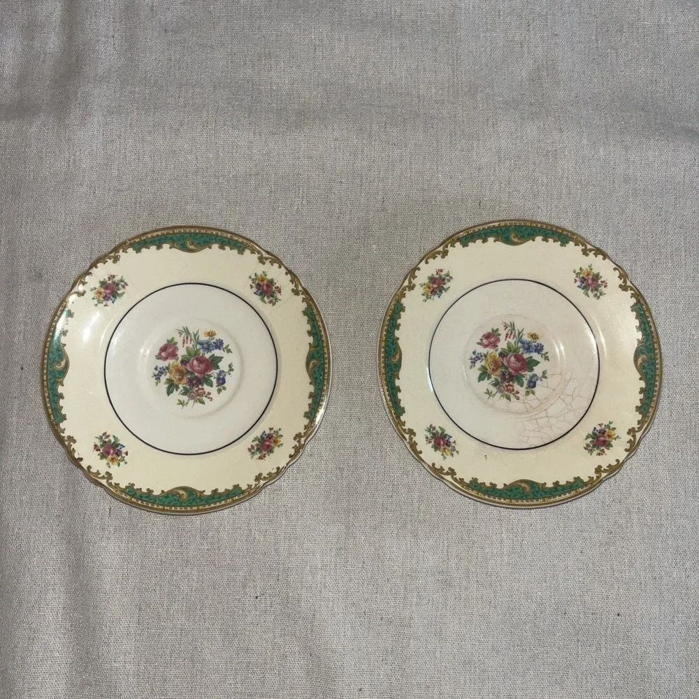 VTG set of  2 Myott Staffordshire England Small Bread & Butter Serving Dish
